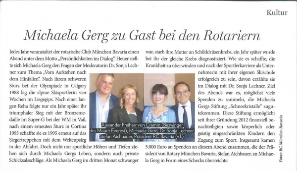 Pressebericht Michaela Gerg zu Gast bei den Rotariern Mai 2017